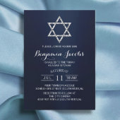 Bar Bat Mitzvah Modern Navy Blue Star van David Kaart