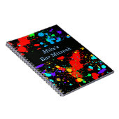 Bar, Bat Mitzvah Neon Paint Splatter Gastboek Notitieboek (Rechterzijde)