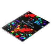 Bar, Bat Mitzvah Neon Verfspatten Gastboek Notitieboek (Linkerzijde)