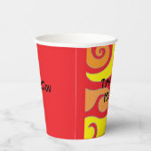Bar Bat Mitzvah Paper Cup Hippie Swirls Papieren Bekers (Rechts)
