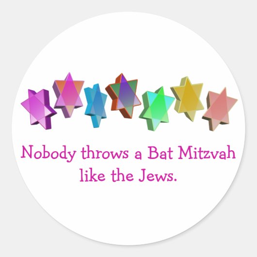 Bar/bat Mitzvah Ronde Sticker (Voorkant)
