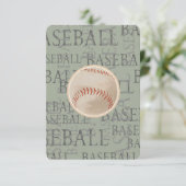 Bar Bat Mitzvah RSVP Card Baseball Theme Kaartje (Staand voorkant)