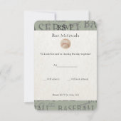 Bar Bat Mitzvah RSVP Card Baseball Theme Kaartje (Achterkant)