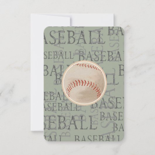 Bar Bat Mitzvah RSVP Card Baseball Theme Kaartje (Voorkant)