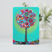 Bar Bat Mitzvah RSVP Kaart Boom des Levens (Staand voorkant)