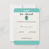 Bar Bat Mitzvah RSVP Kaart Boom des Levens (Achterkant)