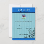 Bar Bat Mitzvah RSVP-kaart RSVP Kaartje (Achterkant)