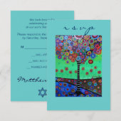 Bar Bat Mitzvah RSVP Kaartje (Voorkant / Achterkant)