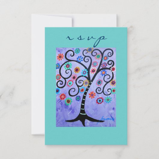 Bar Bat Mitzvah RSVP Kaartje (Voorkant)