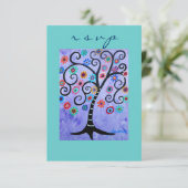 Bar Bat Mitzvah RSVP Kaartje (Staand voorkant)