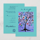 Bar Bat Mitzvah RSVP Kaartje (Voorkant / Achterkant)