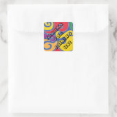 Bar Bat Mitzvah Silvery Swirls Square Sticker (Tas)
