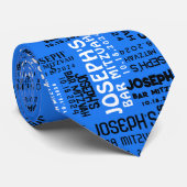 Bar & Bat Mitzvah Speciale Dag Blauw Stropdas (Opgerold)