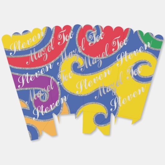 Bar Bat Mitzvah Swirls Bedankdoosjes (Ongevouwen)