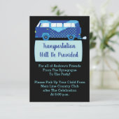 Bar Bat Mitzvah Transport Mini Bus Kaart (Staand voorkant)