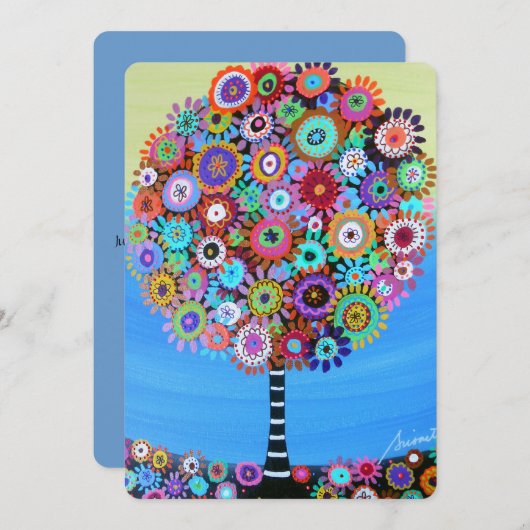 bar bat mitzvah TREE OF Life INVITATIES Kaart (Voorkant / Achterkant)