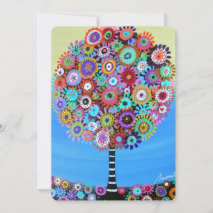 bar bat mitzvah TREE OF Life INVITATIES Kaart