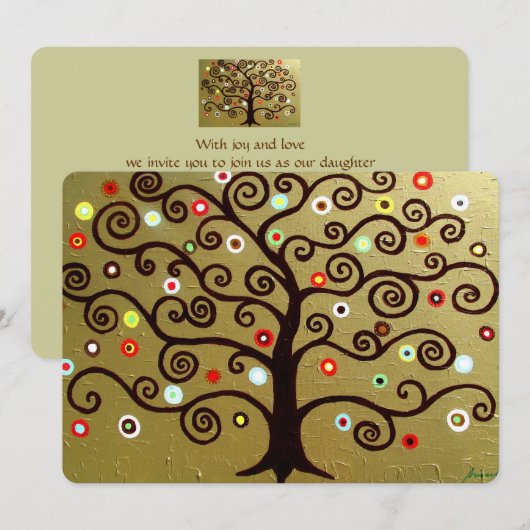 bar bat mitzvah TREE OF LIFE INVITATIONS Kaart (Voorkant / Achterkant)