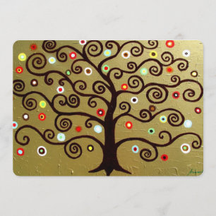 bar bat mitzvah TREE OF LIFE INVITATIONS Kaart