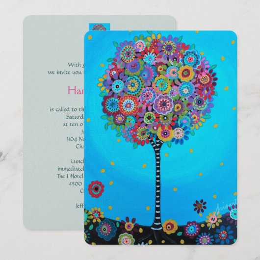 bar bat mitzvah TREE OF LIFE INVITATIONS Kaart (Voorkant / Achterkant)