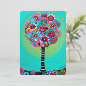 bar bat mitzvah TREE OF LIFE INVITATIONS Kaart (Staand voorkant)