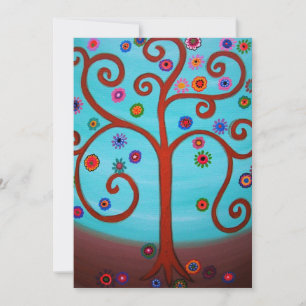 bar bat mitzvah TREE OF LIFE INVITATIONS Kaart
