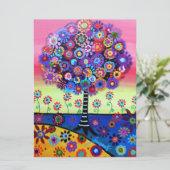 Bar Bat Mitzvah TREE VAN LIFE-uitnodigingen Kaart (Staand voorkant)