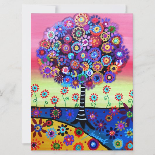 Bar Bat Mitzvah TREE VAN LIFE-uitnodigingen Kaart (Voorkant)