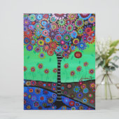 Bar Bat Mitzvah TREE VAN LIFE-uitnodigingen Kaart (Staand voorkant)