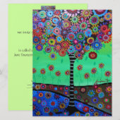 Bar Bat Mitzvah TREE VAN LIFE-uitnodigingen Kaart (Voorkant / Achterkant)