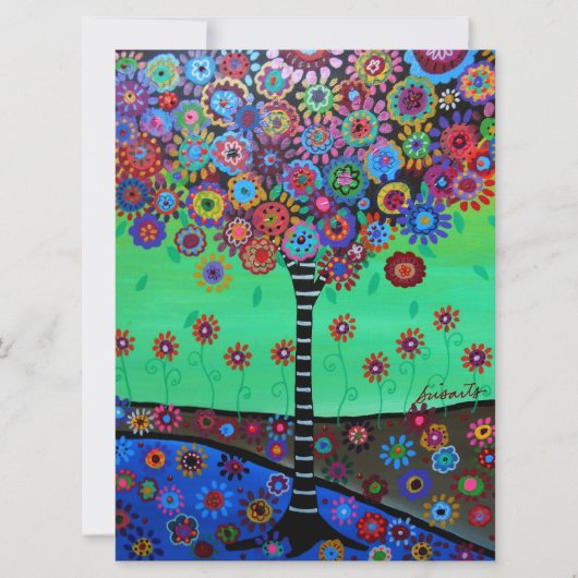 Bar Bat Mitzvah TREE VAN LIFE-uitnodigingen Kaart (Voorkant)