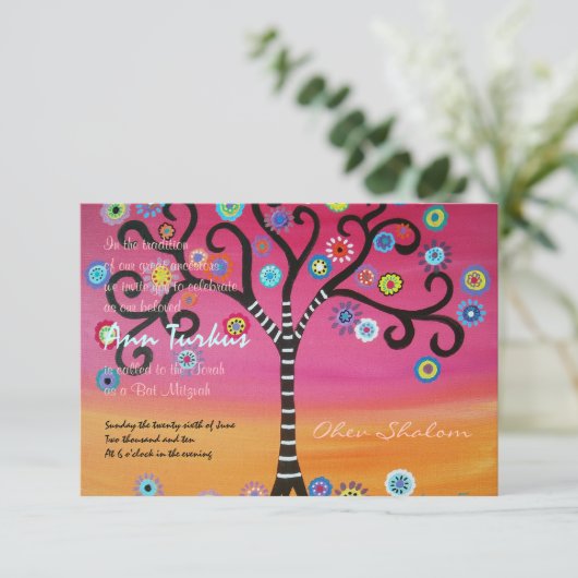 Bar Bat Mitzvah Uitnodiging (Staand voorkant)