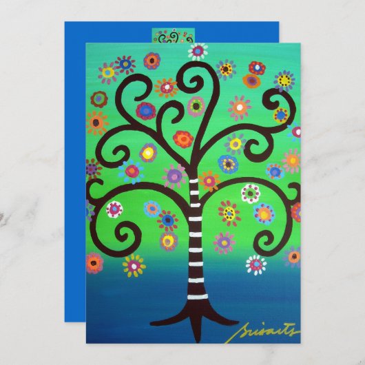 Bar Bat Mitzvah Uitnodiging (Voorkant / Achterkant)