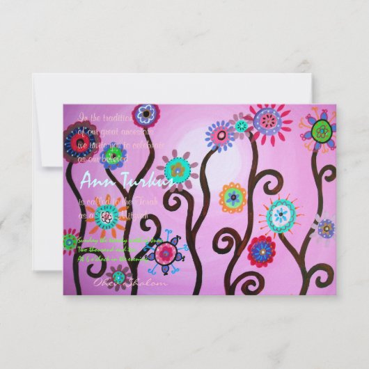 Bar Bat Mitzvah Uitnodiging (Voorkant)