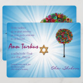 Bar Bat Mitzvah Uitnodiging (Voorkant / Achterkant)