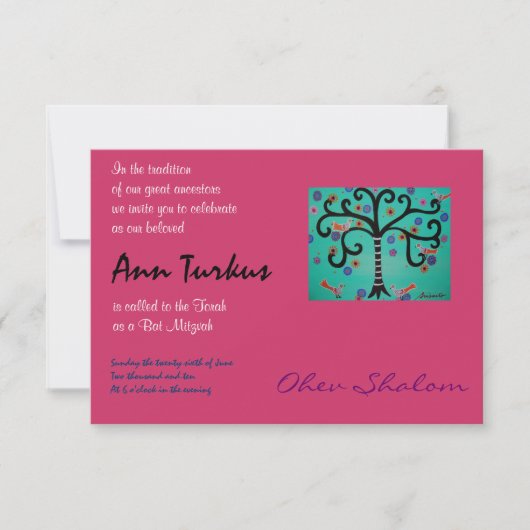 Bar Bat Mitzvah Uitnodiging (Voorkant)