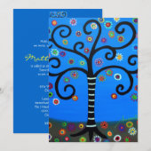 Bar Bat Mitzvah Uitnodiging (Voorkant / Achterkant)