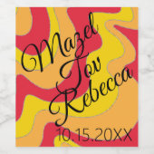 Bar Bat Mitzvah Wine Etiket Hippie (Enkel label)