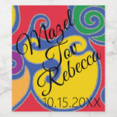 Bar Bat Mitzvah Wine Etiket Silvery Swirls (Enkel label)