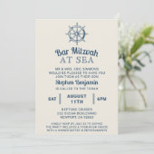 Bar Bat Mitzvah Yacht Party Ship's Wheel Nautical Kaart (Staand voorkant)