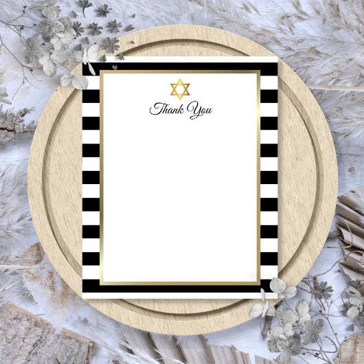 Bar Bat Mitzvah Zwart Witte Streep Bedankbrief