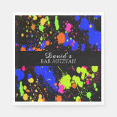  Bar / Bat Mitzwa's Neon verfspatten   Servet (Voorkant)