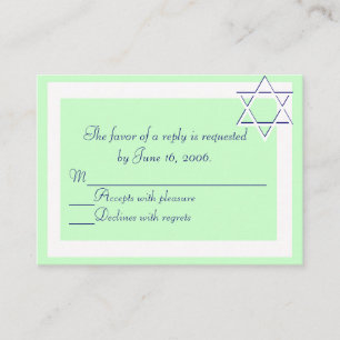 Bar/BBT Mitzvah Invitation Response Card Informatiekaartje