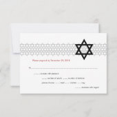 Bar/BBT Mitzvah RSVP-kaart RSVP Kaartje (Achterkant)