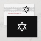 Bar/BBT Mitzvah RSVP-kaart RSVP Kaartje (Voorkant / Achterkant)