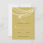 Bar / BBT Mitzvah sparkles ster van David RSVP-kaa RSVP Kaartje (Voorkant)