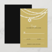 Bar / BBT Mitzvah sparkles ster van David RSVP-kaa RSVP Kaartje (Voorkant / Achterkant)
