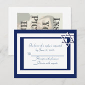 Bar/BBT Mitzvah Uitnodiging RSVP-kaarten (Voorkant / Achterkant)