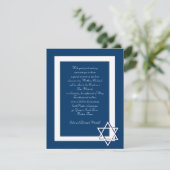 Bar/BBT Mitzvah-uitnodigingen Kaart (Staand voorkant)