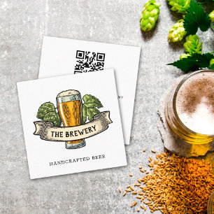 Bar Beer Brouwerij Winkel Bedrijfskaart Vierkante Visitekaartje